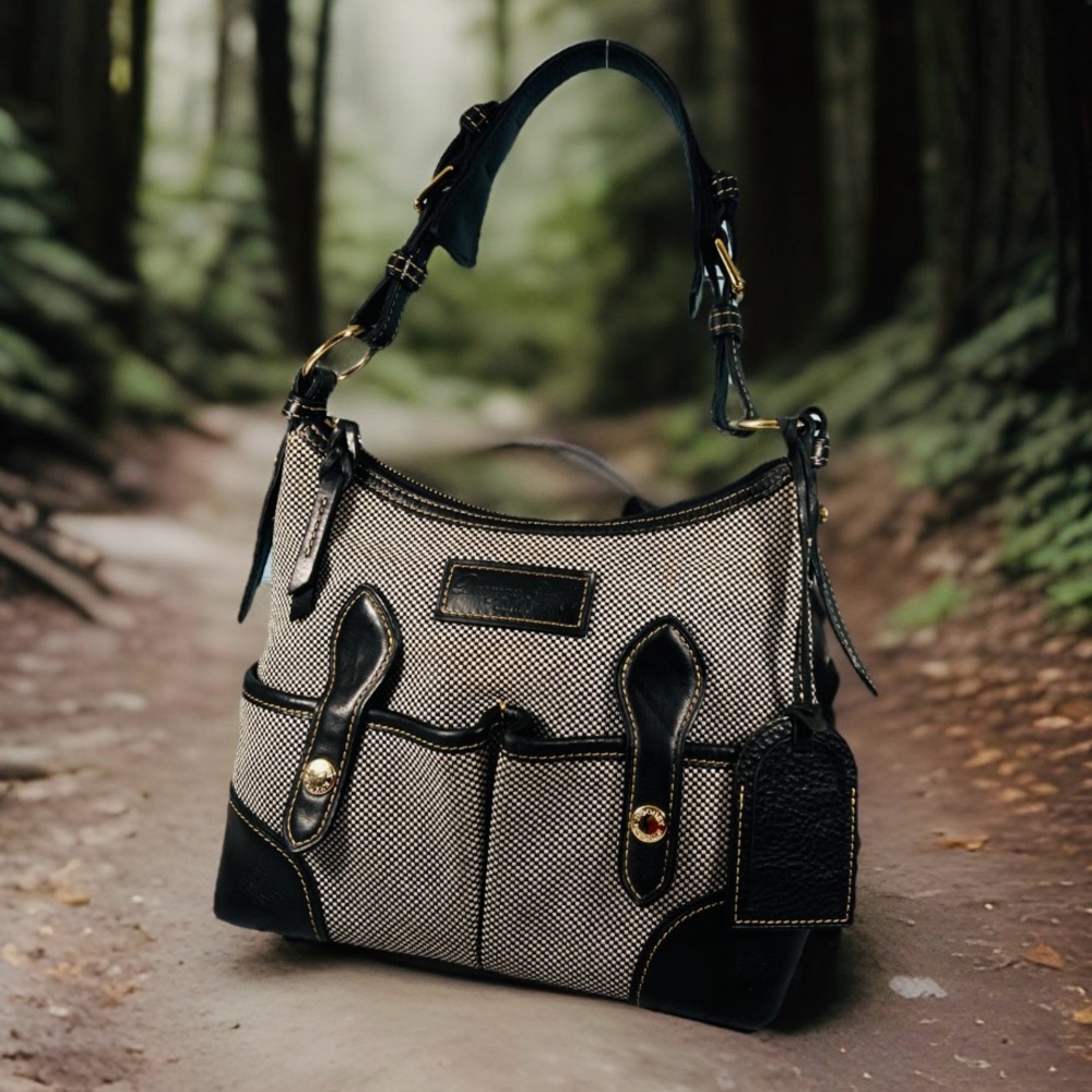 Classic Two-Tone Black and Cream Tote Bag